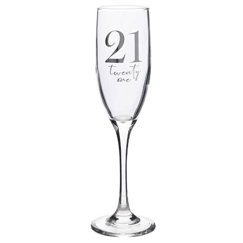 21st Birthday Glass Champagne Flute Party Delights