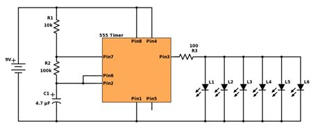 Blinking Led Using 555 Timer