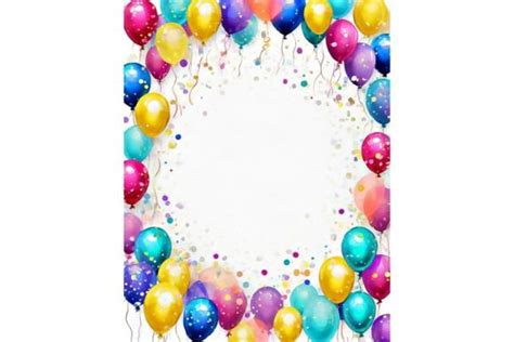 Birthday Balloons Frame Graphic by ArtMix · Creative Fabrica