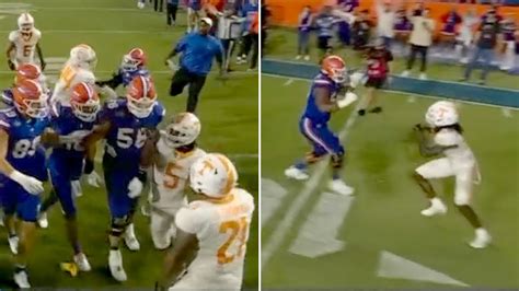 Scuffle Breaks Out At The End Of Florida Vs Tennessee YouTube