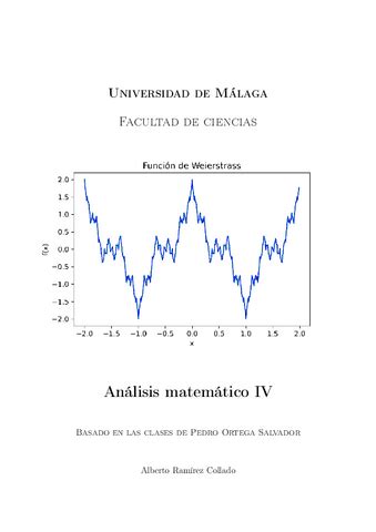 Analisis Matematico IV Segunda Edicion Alberto Ramirez Collado Pdf