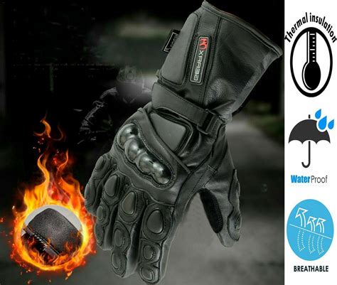 Thermal Waterproof Motorbike Motorcycle Gloves Carbon Knuckle Shell Ebay