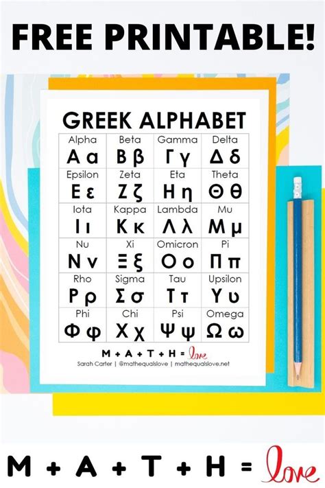 Free Printable Greek Alphabet Chart Greek Alphabet Learn Greek Greek