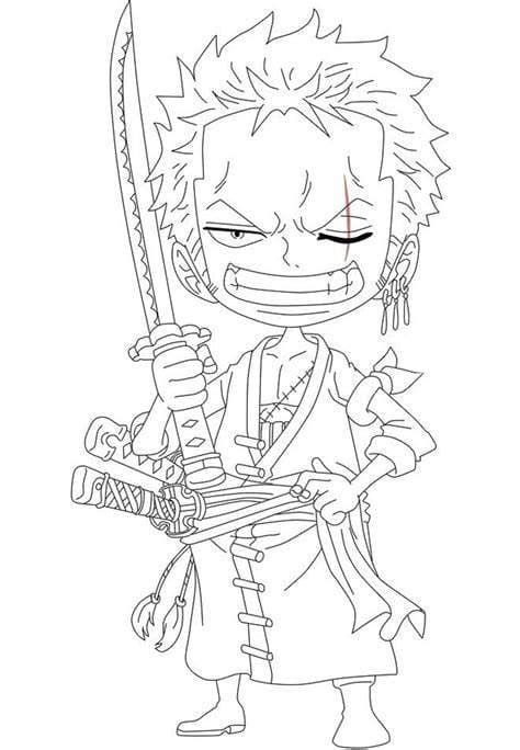 Süßer Chibi Zoro zum Ausmalen Kostenlos Malvorlagen und Ausmalbilder