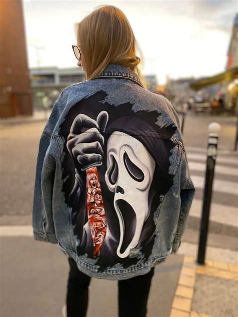 Ghostface Scream Custom Painted Jacket Theleatherz