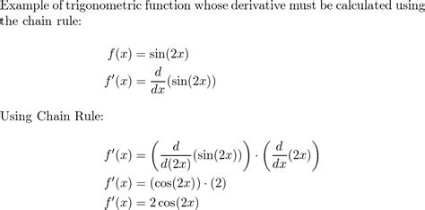 Give An Example Of A Trigonometric Function Whose Derivative Quizlet