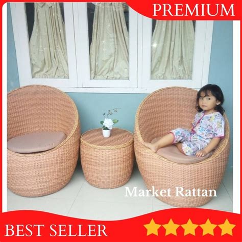 Jual Kursi Teras Santai Rotan Sintetis Gentong Putri Untuk Teras 1 Set