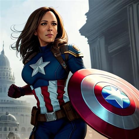 Kamala Harris As Captain America Beautiful Detailed Openart