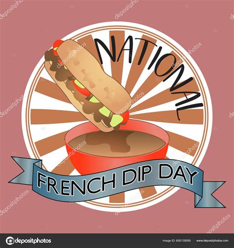 National French Dip Day Sign Badge Vector Stock Vector By ©karyalangit