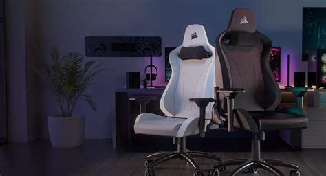 Tc Gaming Chair Soft Fabric Light Grey White