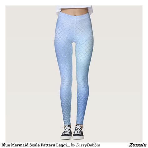 Blue Mermaid Scale Pattern Leggings | Zazzle