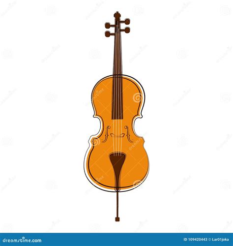 Bosquejo Aislado Del Violoncelo Instrumento Musical Ilustraci N Del