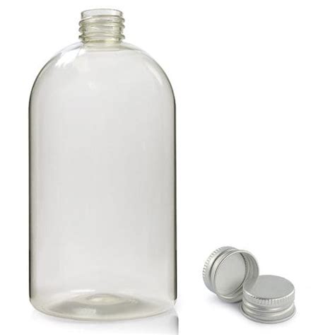 500ml RPET Boston Bottle With Silver Cap Plastic Packaging Ampulla