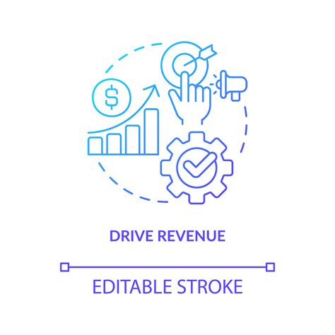 Drive revenue blue gradient concept icon. Increase business income