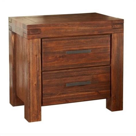 Bowery Hill Drawer Solid Wood Nightstand In Brick Brown Kroger