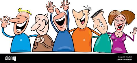 Cartoon illustration of group of laughing people Stock Vector Image ...