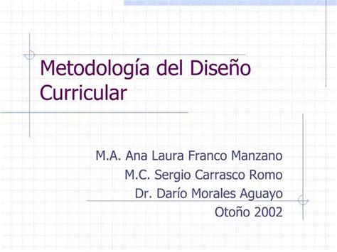 PPT Metodolog A Del Dise O Curricular PowerPoint Presentation Free