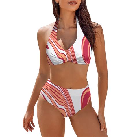 Gzea Bikini Sets For Women Fresh Printed Strap Bikini Split Swimsuit