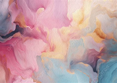 Abstract Colorful Pastel Marble Texture Watercolor With Copy Space