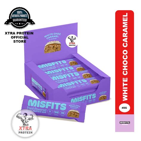 Misfits Vegan Gluten Free Protein Bar 45g White Chocolate Caramel 12 Pack Shopee Singapore