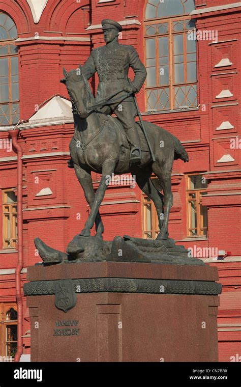 Monument To World War II Soviet Marshal Georgy Zhukov 1896 1974 At