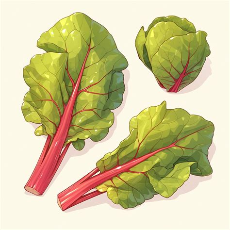 Premium Vector Red Swiss Chard With Colorful Stems