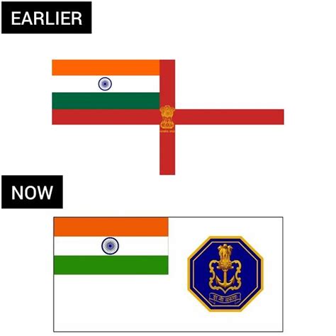 Indian Navy Gets A New Flag Navy Ensign Dde