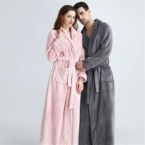 Albornoz polar de franela para hombre y mujer Kimono de Dobby cálido