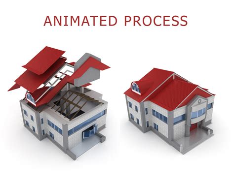 animated process  house building  model animated cgtrader