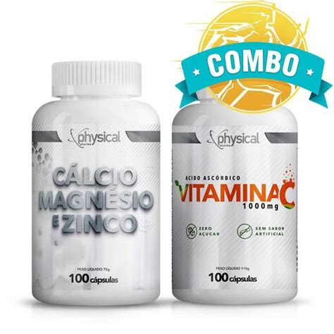 Combo C Lcio Magn Sio E Zinco C Psulas Vitamina C Mg