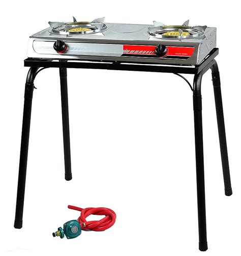 Portable Propane Gas Gasoline Lpg 2 Burner Stove Stand Dual Burners Cook Stand Ebay