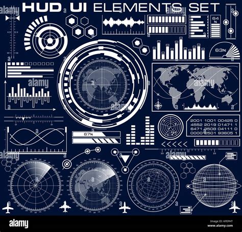 Set Of Futuristic Graphic User Interface Hud Stock Vector Image Art