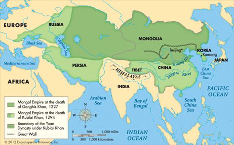 Mongol Empire Map Courtesy Of Encyclopaedia Britannica Photo