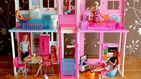 Barbie Dolls Living Room Barbie Kitchen Dollhouse Furniture Set And Barbie Dreamhouse 芭比豪宅 Youtube