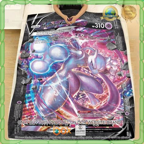 Hot Fleece Blanket Mewtwo V Union Custom Pokemon Boxbox Branding