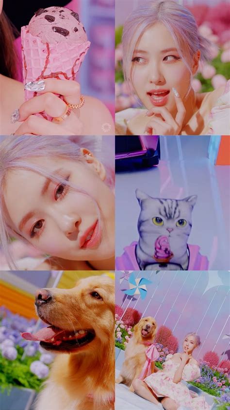 Rose Blackpink Ice Cream Mv Aesthetic Tile Wallpaper