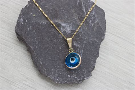 Evil Eye Necklace Evil Eye Pendant Gold Evil Eye Layering Etsy