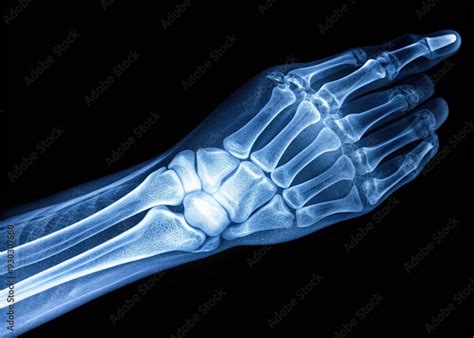 X Ray Image Of Wrist Joint In Both Views With Plaster Cast Obscuring