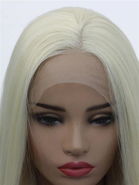 French Vanilla Blonde Long Hair End Wavy Lace Front Wig Synthetic