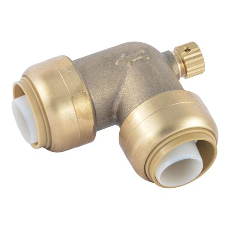 Sharkbite 3 4 In Brass Push To Connect 90 Degree Elbow With Drain U5256lfa The Home Depot