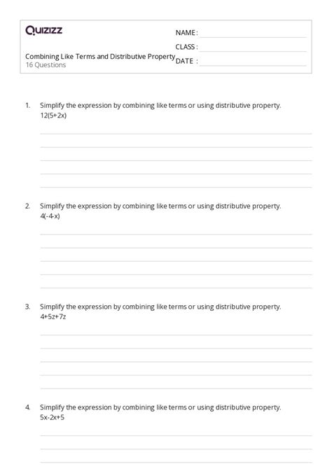 50 Distributive Property Worksheets On Quizizz Free And Printable