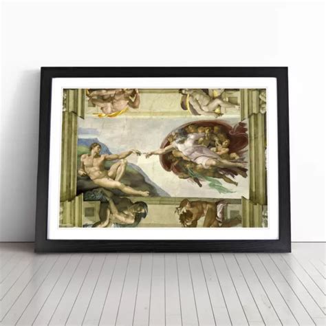 Michelangelo The Creation Of Adam Sistine Chapel Wall Decor Art Framed