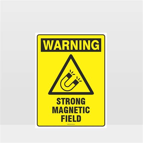 Warning Strong Magnetic Field Sign Noticeinformation Sign Hazard