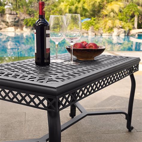 Portofino Cast Aluminum Coffee Table Black D Co6203 Bk