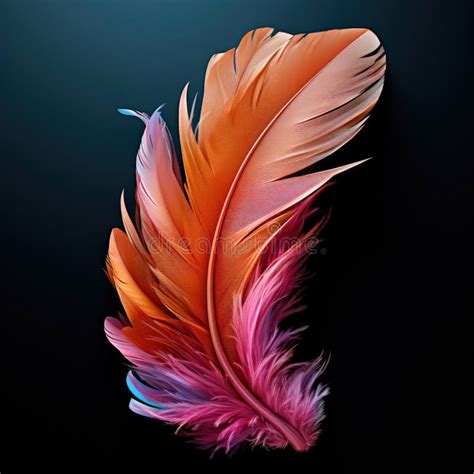A Close Up Of A Colorful Feather On A Black Background Stock Photo