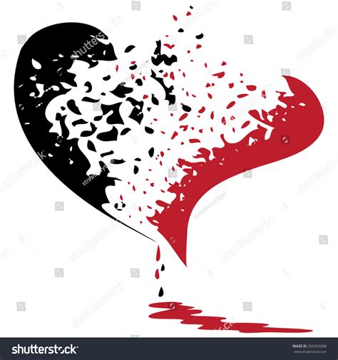 Broken Bleeding Heart Icon Hand Drawn Stock Vector Royalty Free