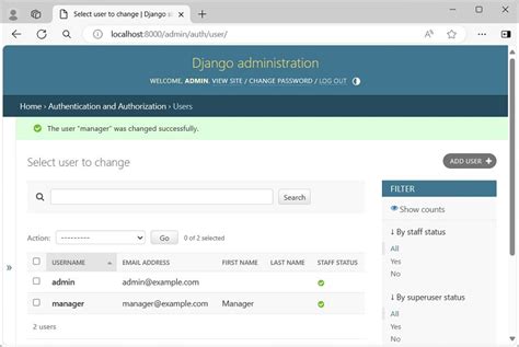 Django Admin Create User