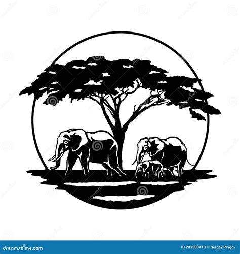 Elephant Family, Savanna, Africa Wildlife, Wildlife Stencils - Forest ...