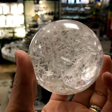 Clear Quartz Sphere Crystal Ball Breathe Inspiring Ts