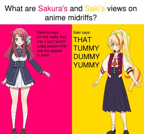 Saki And Sakura On Anime Midriffs R Animemes